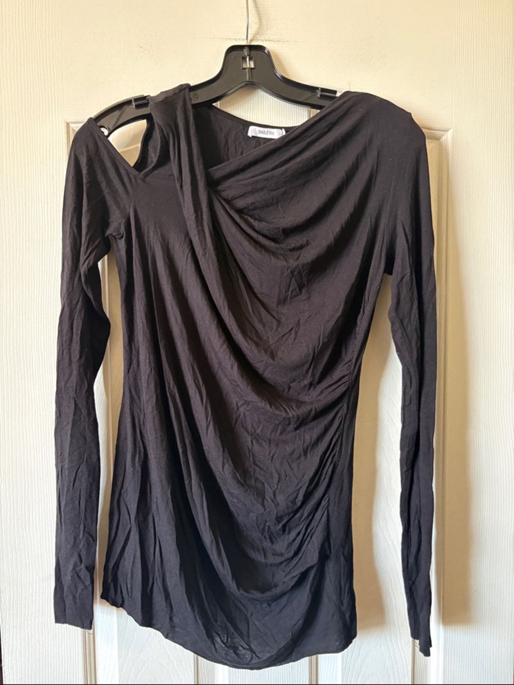 Bailey 44 EUC Black One Cold Shoulder Rayon and Spandex Blend size M